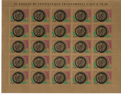 ITALIA 2008 - FESTIVAL DELLA FILATELIA - FRANCOBOLLO ORO  - FOGLIO INTERO MNH/** - Feuilles Complètes