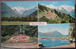 SWITZERLAND SWISS SCHWEIZ INTERLAKEN FLOWER CLOCK POSTCARD ANSICHTSKARTE PHOTO CARD CARTE POSTALE CP PC AK - Other & Unclassified