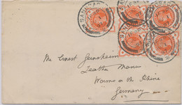 GB 1897 QV ½d Jubilee (single Stamp + Block Of Four) On Superb Cover With Rare CDS Double Circle „SANDBACH“ (with Scarce - Covers & Documents