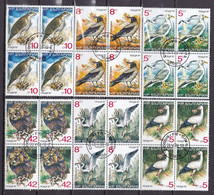 BULGARIA 1988 UCCELLI IN QUARTINA  SERIE COMPLETA USATI - Used Stamps
