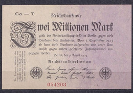 Germany - 1923 - 2 000 000 Mark  -Ca-T  Wmk Oak Leaves.. P103a5.. UNC - 2 Millionen Mark