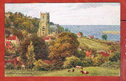 Minehead, West Somerset. Church Town. Illustrated Postcard, Signed "Quinton". - Minehead