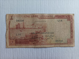 Billete Del Líbano De 1 Libra Libanesa, Año 1961, Muy Raro - Liban