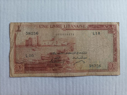 Billete Del Líbano De 1 Libra Libanesa, Año 1961, Muy Raro - Libanon