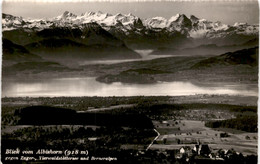 Blick Vom Albishorn Gegen Zuger-, Vierwaldstättersee Und Berneralpen (3801) * 19. 7. 1950 - Wald