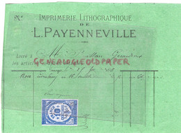 87-LIMOGES- RARE FACTURE 1876- IMPRIMERIE LITHOGRAPHIQUE L. PAYENNEVILLE - ST SAINT MARC GIRARDIN - Imprimerie & Papeterie
