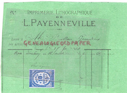 87-LIMOGES- RARE FACTURE 1876- IMPRIMERIE LITHOGRAPHIQUE L. PAYENNEVILLE - ST SAINT MARC GIRARDIN - Drukkerij & Papieren