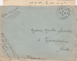 LETTRE FM LIEUT SARDA BPM402B SP 71080 17/12/1945 POUR FRANCETOURNISSAN AUDE - Vietnamkrieg/Indochinakrieg