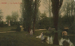 REIMS. - Le Jardin Ecole. Belle Carte Brillante - Reims