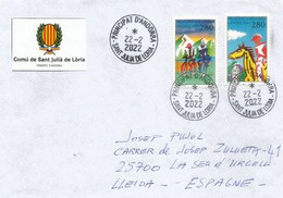 Numeric Palindrome Day:22 02 2022.Jour Palindrome (22022022) UNIQUE ! Sent To Spain - Storia Postale