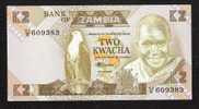 ZAMBIA ZAMBIE P24c  2  KWACHA (1980)  #83/B  Signature 7 UNC - Zambie