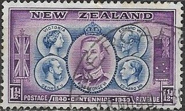 NEW ZEALAND 1940 Centenary Stamp - 1½d. British Monarchs FU - Usados