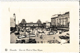BRUXELLES - Gare Du Nord Et Place Rogier - Trams - Oblitération De 1945 - Thill, N° 35 - Chemins De Fer, Gares