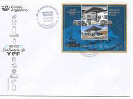 #75216 ARGENTINA 2022 ENERGY YPF NAT. PETROLEUM COMPANY 100° ANIV S/SHEET BLOC FDC - Neufs