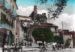 BAGNOLI DEL TRIGNO - CAMPANILE E CHIESA S. SILVESTRO DA PIAZZA OLMO - ANIMATISSIMA IL BAR CARTOLINA FG SPEDITA NEL 1978 - Isernia