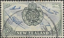 NEW ZEALAND 1946 Peace Issue - 3d. RNZAF Badge And Aeroplanes FU - Usati