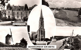 Bourgneuf En Retz - Souvenir Du Village - Cp 5 Vues - Molen Moulin à Vent - Bourgneuf-en-Retz