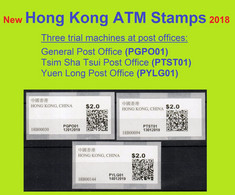 Hong Kong China ATM 15 / Three Trial Machine Stamps MNH / Automatenmarken Distributeur Vending Kiosk CVP Frama - Distributeurs