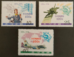 COREE DU NORD / YT 1149 - 1151 / ANNIVERSAIRE UPU - AVION POSTAL - FACTEUR A MOTO - STATUE DE CHOLLIMA / NEUFS ** / MNH - Poste