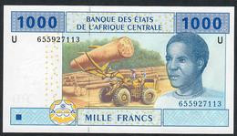 C.A.S. LETTER U CAMEROUN  P207Ue 1000 FRANCS 2002 VARIETY PAPER ! SIGNATURE 10  UNC. - Stati Centrafricani