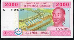 C.A.S. CONGO RARE SIGNATURE COMBINATION P608Cd 2000 Francs 2002 Signature 12 UNC. - Central African States