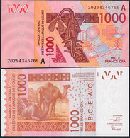 W.A.S. P115At 1000 FRANCS (20)20 2020 Signature 44     UNC. - Côte D'Ivoire