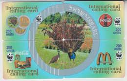 CHINA WWF BIRDS PEAFOWL PUZZLE OF 4 CARDS + 1 CARD - Gallinacés & Faisans
