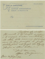 TORINO -CASA DI CONFEZIONE -MARIA CARIGNANO 1914 - Education, Schools And Universities