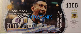 199417 ARGENTINA FRANCE BILLETE FANTASY TICKET 1000 BANK SOCCER FUTBOL FIFA WORLD CUP 2022 QATAR DI MARIA NO POSTCARD - Mezclas - Billetes