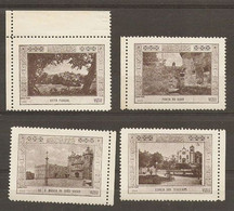 Portugal 8 Vignettes Touristiques Viseu Eglise Pont 8 Touristic Cinderellas Viseu Church Bridge - Local Post Stamps