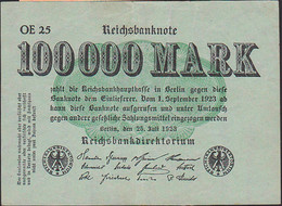 Inflaschein 100 000 Millionen Mark Serie OE 25, Deutsches Reich Inflation - 1 Miljoen Mark