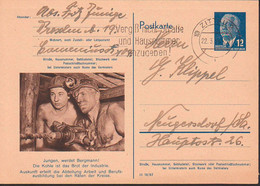 Arbeiterberufe DDR P56/01 'Bergmann' Ausbildung MWSt. Zittau 22.3.54, Kohle Ist Das Brot Der Industrie, Montan - Postcards - Used