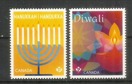 CANADA 2020 HANUKKAH & DIWALI (Major Holidays In The Indian & Jewish World). 2 MINT ** STAMPS - Unused Stamps