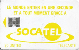 Central African Rep. - Socatel - Logo Yellow (Tarifs On Reverse), SC7, 20Units, Used - Centraal-Afrikaanse Republiek