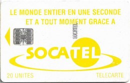 Central African Rep. - Socatel - Logo Yellow, Cn. 8 Digits On Yellow Stripe, Black Schlumberger Logo, SC7, 20Units, Used - Centrafricaine (République)