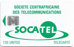 Central African Rep. - Socatel - Logo Green, Without Logo Moreno And Control Num, SC7, 120Units, Used - Zentralafrik. Rep.