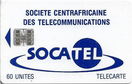 Central African Rep. - Socatel - Logo Blue, Without Logo Moreno And Control Num, SC7, 60Units, Used - Zentralafrik. Rep.