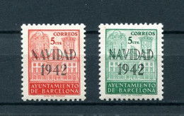 1942.ESPAÑA.BARCELONA.EDIFIL SH40/41*.NUEVOS CON FIJASELLOS(MH).CATALOGO 31€ - Barcelona