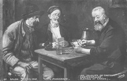 23-434 : JEU DE CARTES. LES JOUEURS DE CARTES PAR L. MANCEAUX. SALON DE PARIS 1912. - Cartes à Jouer