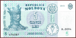 Moldova 2015 "5 Lei" P-21Aa UNC - Moldawien (Moldau)