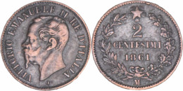 Italie - 1861 - 2 Centesimi - Milan (M) - Victor Emmanuel II - 12-265 - 1861-1878 : Victor Emmanuel II
