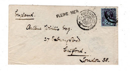 1897 , 2 1/2  P. Clear Canc. " PORT-SAID " Besides Single Line  " PLEINE MER " ,cover - Covers & Documents