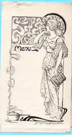 Menu Vierge Publié Par Le Journal Des Demoiselles, 1905. Ill. Robida. Jeune Femme Art Nouveau (3) - Menus