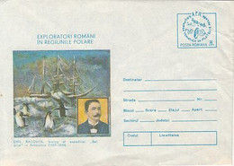POLAR EXPLORERS, EMIL RACOVITA, BELGICA ANTARCTIC EXPEDITION, COVER STATIONERY, 1984, ROMANIA - Esploratori E Celebrità Polari