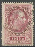 Autriche - Österreich - Austria Télégraphe 1874-76 Y&T N°TT14 - Michel N°TM15 (o) - 60k François Joseph 1er - Telegraaf