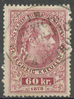 Autriche - Österreich - Austria Télégraphe 1874-76 Y&T N°TT14 - Michel N°TM15 (o) - 60k François Joseph 1er - Télégraphe