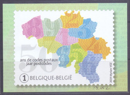 Belgie - 2019 - OBP -  Max. Kaart ** 50 Jaar Postcodes ** Kaart Bpost - 2011-..