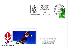 Delcampe - FRANCIA FRANCE - 1987 ALBERTVILLE Giochi Olimpici Invernali Del 1992 - Annullo A Targhetta - 4295 - Ski