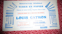 Buvard Manufacture Générale De Tubes En Papier LOUIS GATHON à Ensival Verviers Publicité Publicitaire Usine Belgique - Papeterie