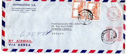 Pérou -1965--Lettre Recommandée   LIMA  Pour NANTERRE-92 (France) ..timbres + EMA  Sur Lettre ...cachet - Pérou